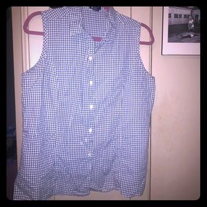 GAP Vintage Sleeveless Gingham Button Down Shirt